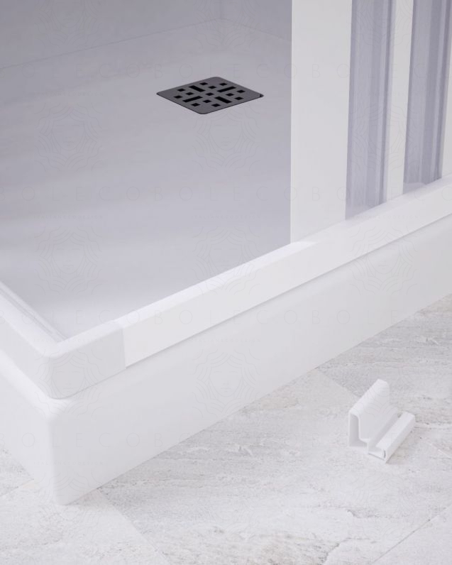 Box doccia bianco, cm.80x80, riducibile
