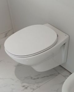 Vaso sospeso in ceramica Morning, copriwater soft-close compreso