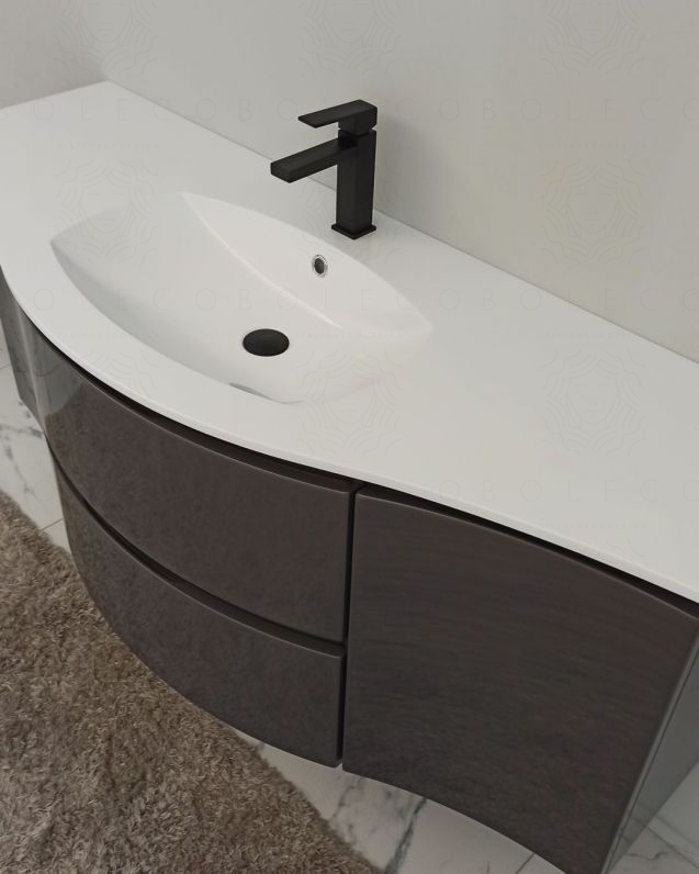 Mobile bagno sospeso Greta, curvo, cm.138 Mobile bagno sospeso Greta, curvo, cm.138