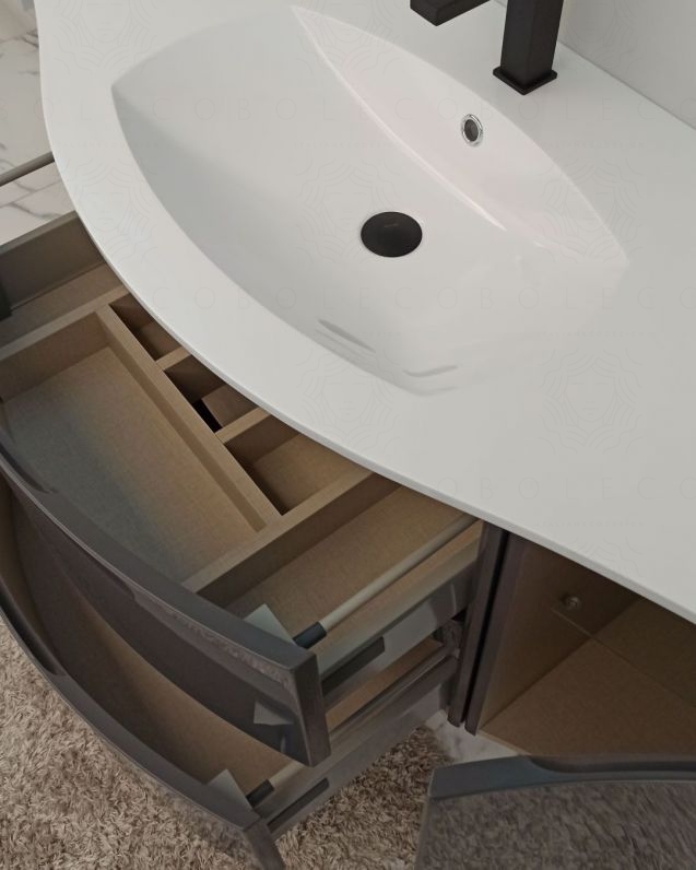 Mobile bagno sospeso Greta, curvo, cm.138 Mobile bagno sospeso Greta, curvo, cm.138