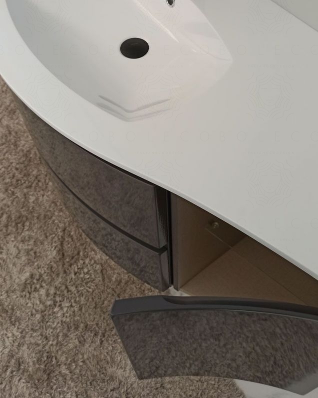 Mobile bagno sospeso Greta, curvo, cm.138 Mobile bagno sospeso Greta, curvo, cm.138