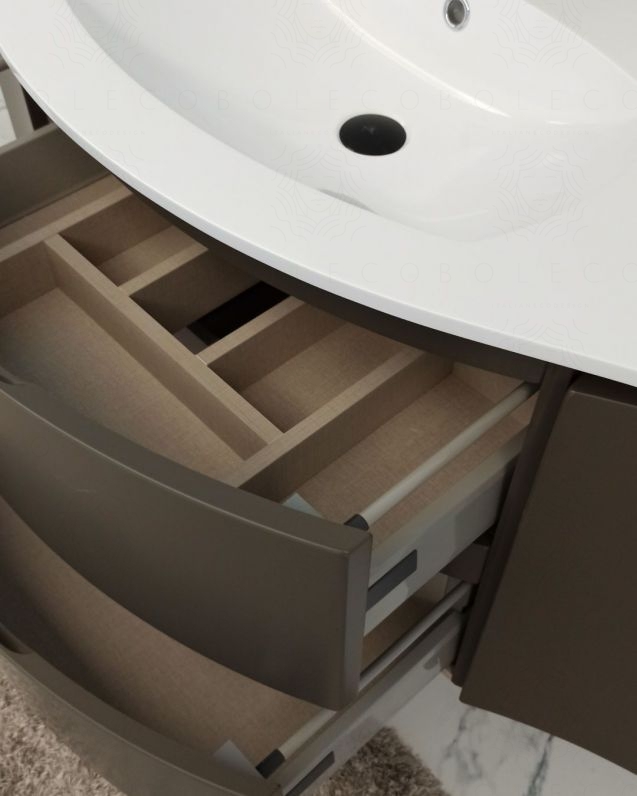Mobile bagno sospeso Greta, curvo, cm.138 Mobile bagno sospeso Greta, curvo, cm.138