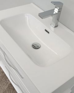 Mobile bagno sospeso Alba con lavabo in ceramica, cm.74