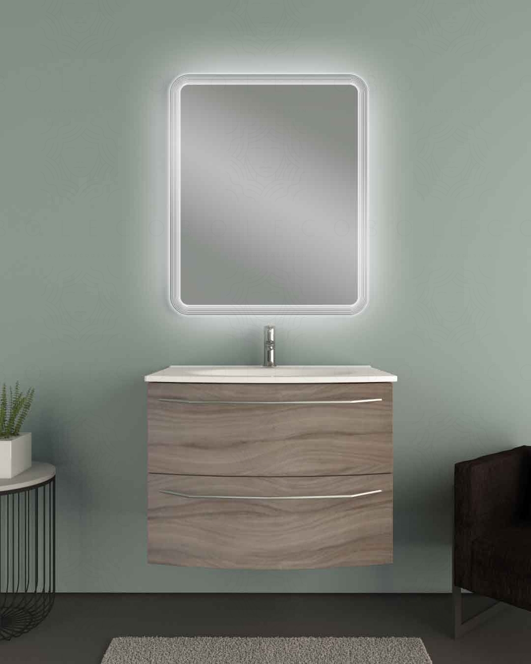 Mobile bagno sospeso Giava cm 100 con lavabo da appoggio Mobile bagno sospeso Giava cm 100 con lavabo da appoggio