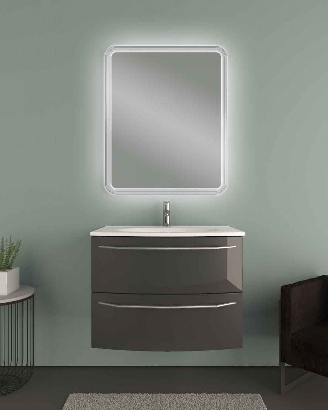 Mobile bagno sospeso Giava cm 100 con lavabo da appoggio Mobile bagno sospeso Giava cm 100 con lavabo da appoggio