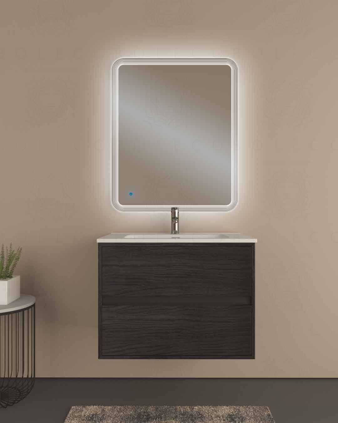 Mobile bagno sospeso Matilde cm 74 con lavabo in ceramica Mobile bagno sospeso Matilde cm 74 con lavabo in ceramica