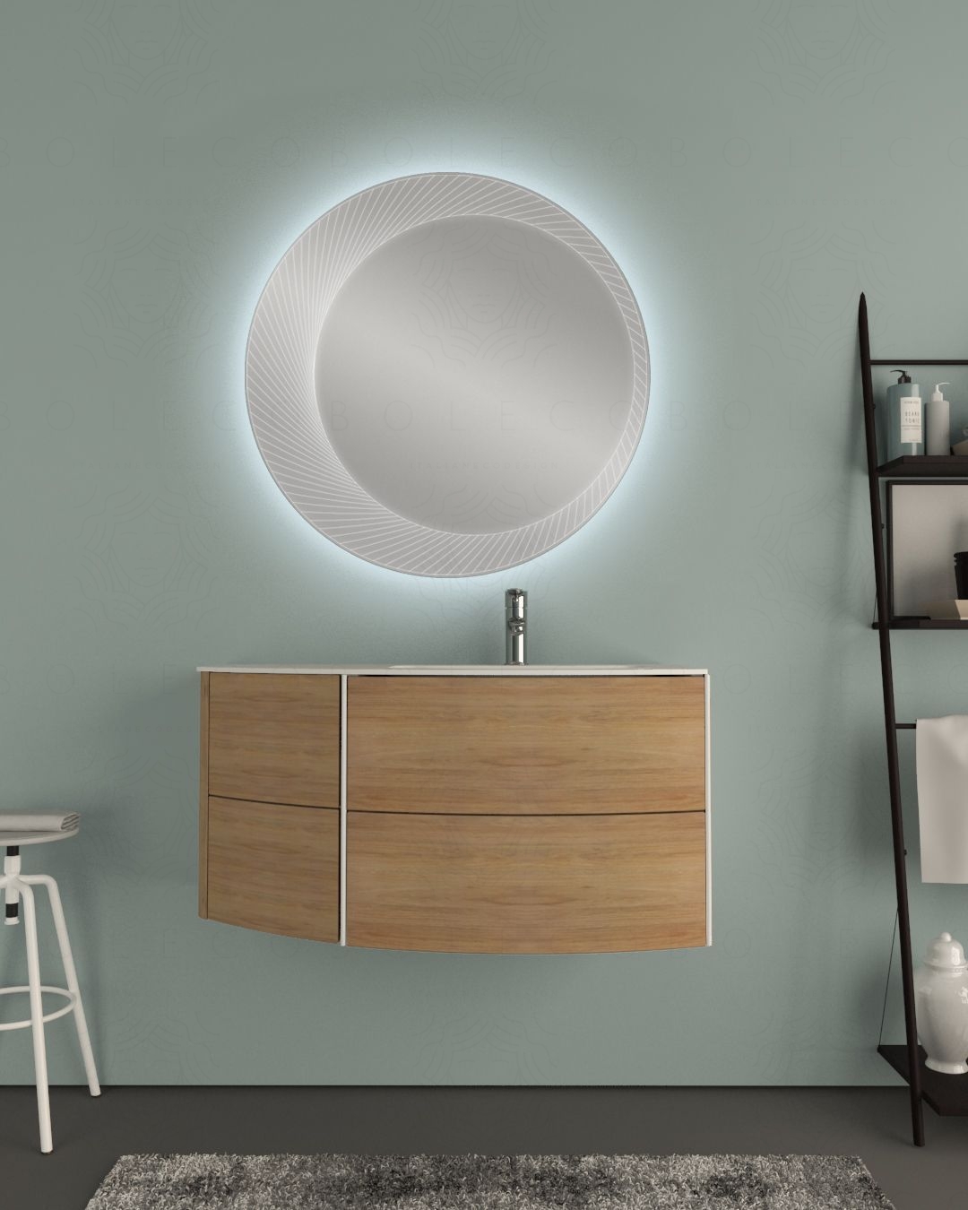 Mobile bagno sospeso Olimpia cm.90 con specchio led Mobile bagno sospeso Olimpia cm.90 con specchio led