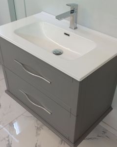 Mobile bagno sospeso Alba con lavabo in ceramica, 74 cm