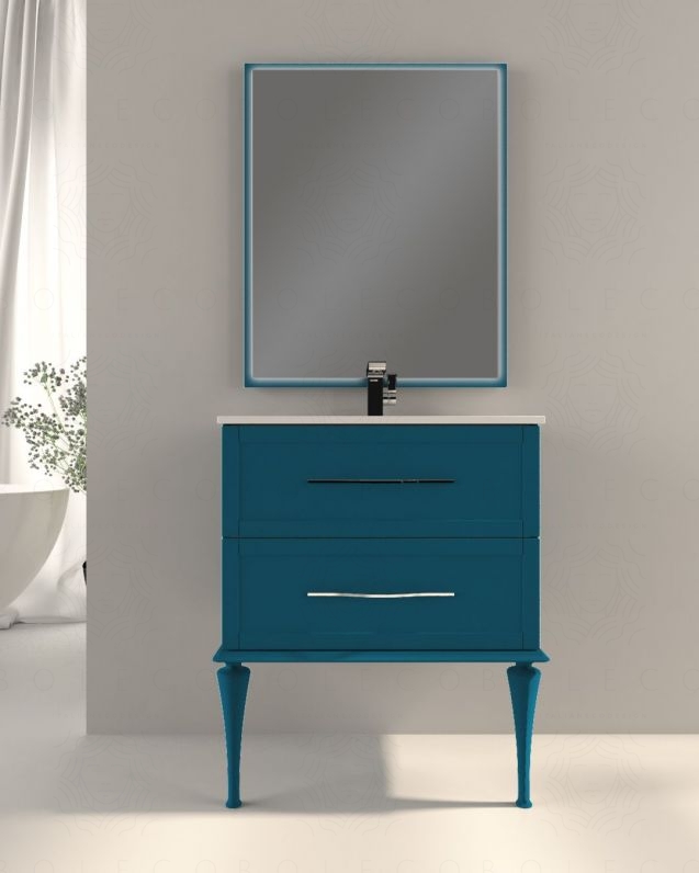 Mobile bagno sospeso Alba con lavabo in ceramica, 74 cm