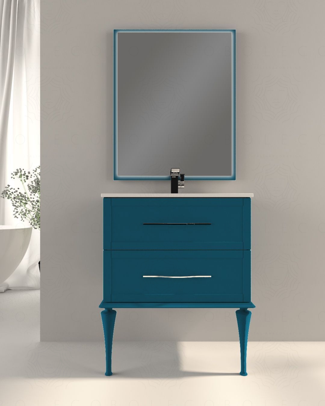Mobile bagno sospeso Alba con lavabo in ceramica, 74 cm Mobile bagno sospeso Alba con lavabo in ceramica, 74 cm
