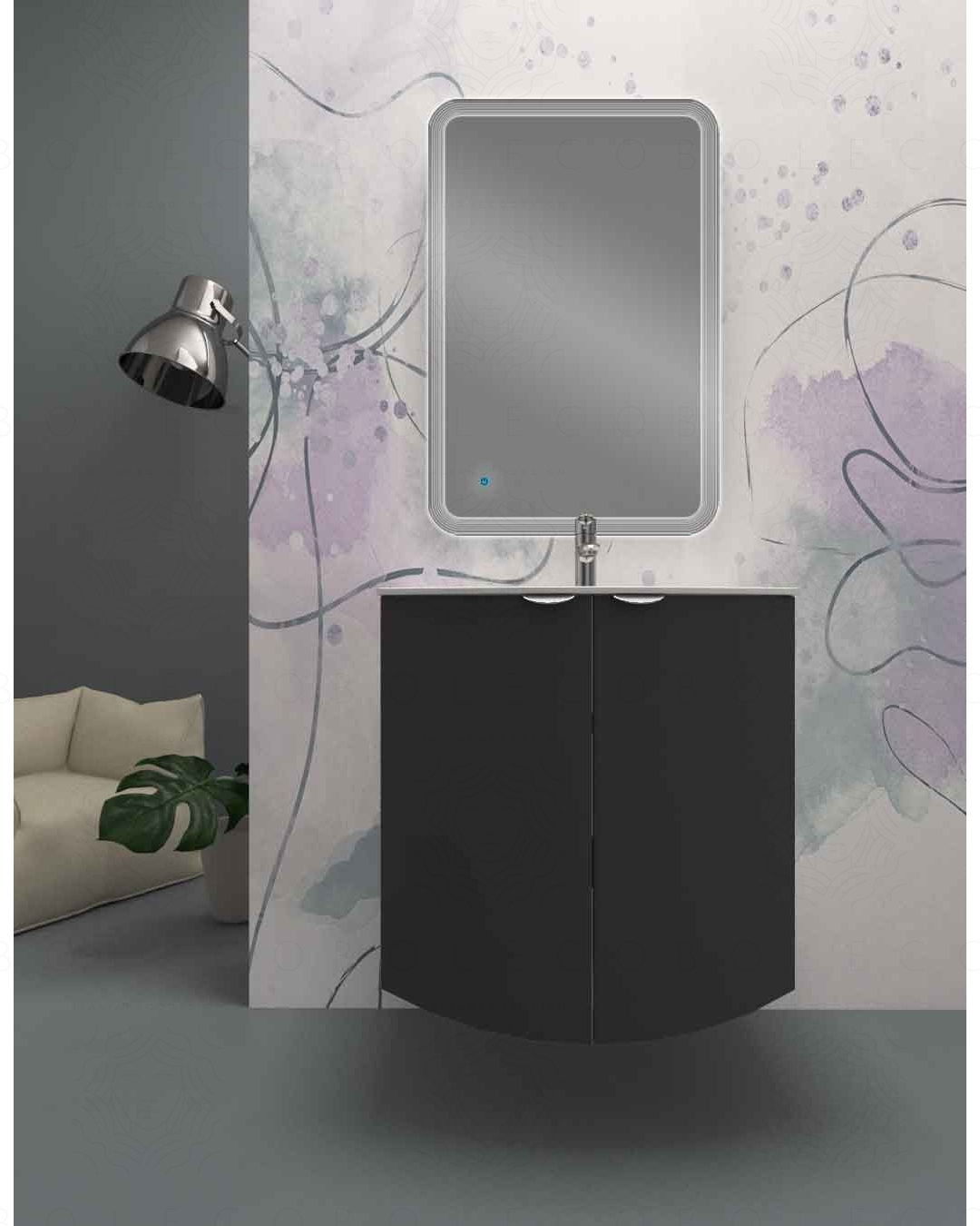 Mobile bagno sospeso Zoe 120 cm completo di specchio led Mobile bagno sospeso Zoe 120 cm completo di specchio led