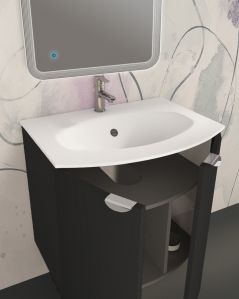 Mobile bagno sospeso Zoe 120 cm completo di specchio led