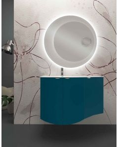 Mobile bagno sospeso Zoe 120 cm completo di specchio led