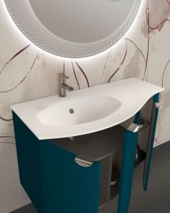 Mobile bagno sospeso Zoe 120 cm completo di specchio led