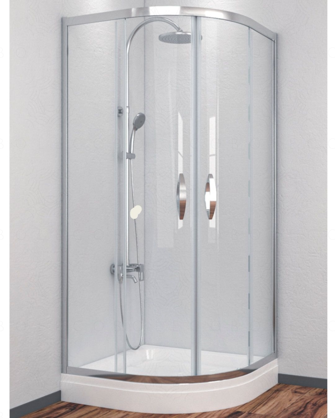 Box doccia semicircolare cristallo temperato 5 mm, 100x100 cm Box doccia semicircolare cristallo temperato 5 mm, 100x100 cm