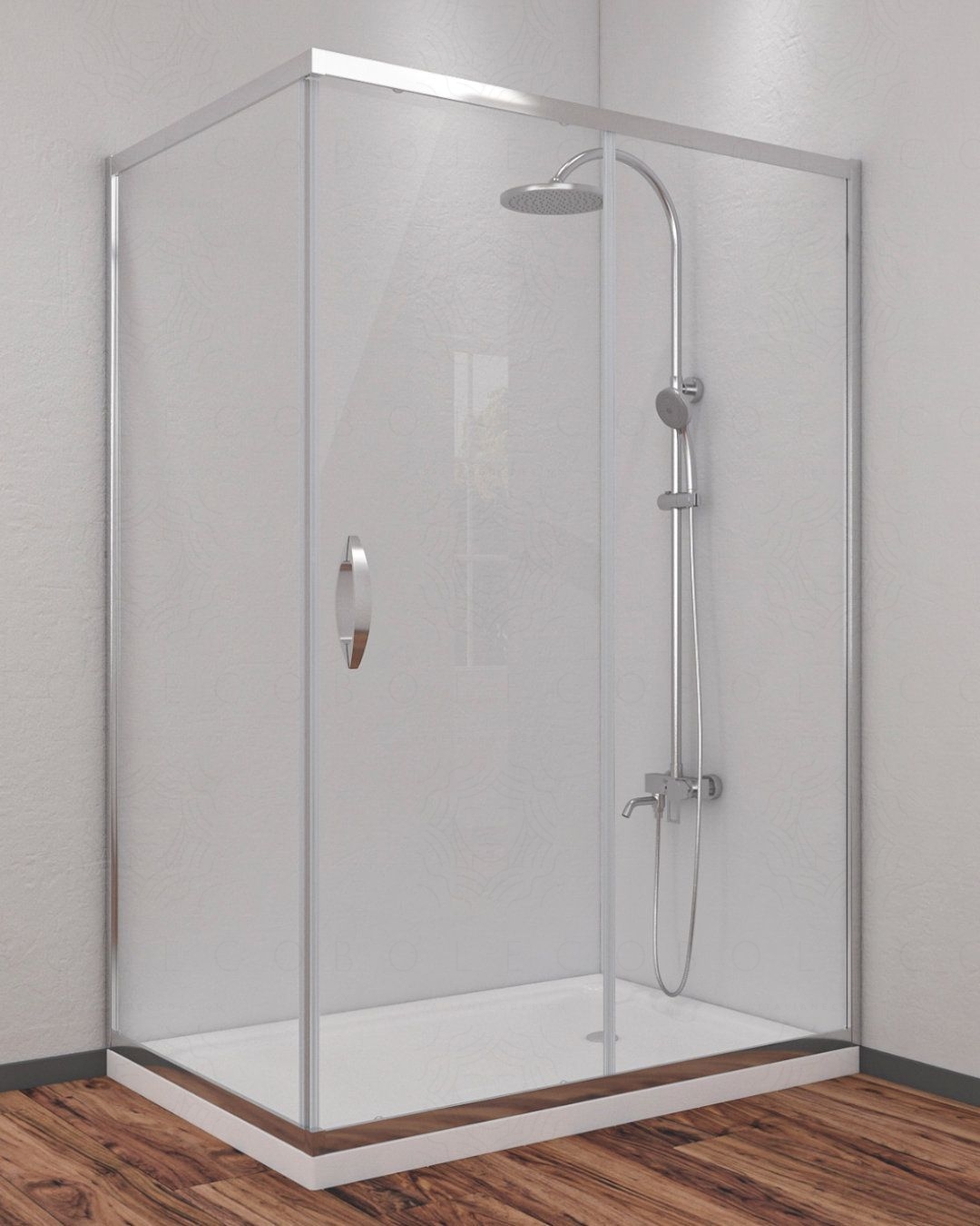 Box doccia rettangolare cristallo temperato 5 mm, 80x130 cm Box doccia rettangolare cristallo temperato 5 mm, 80x130 cm