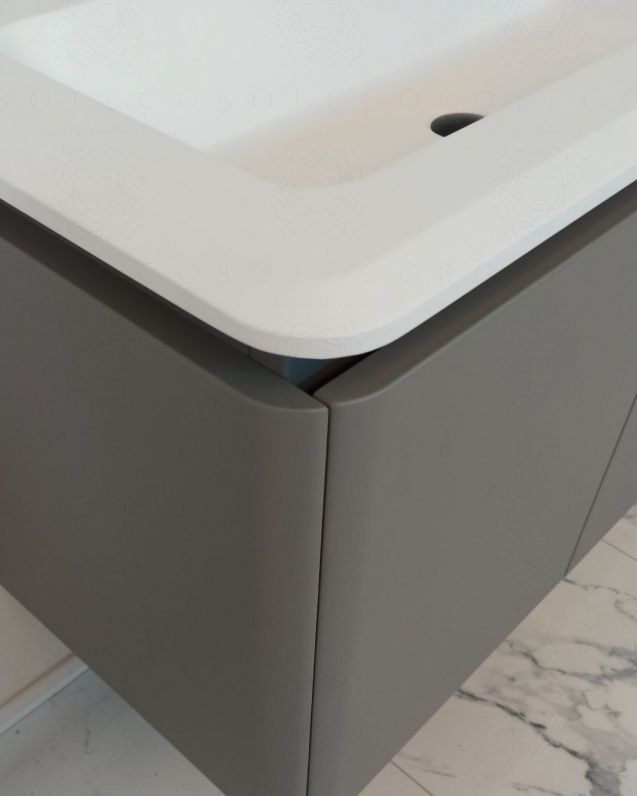 Mobile bagno sospeso 94 cm con cassetti e lavabo in resina - Mobile bagno sospeso 94 cm con cassetti e lavabo in resina -