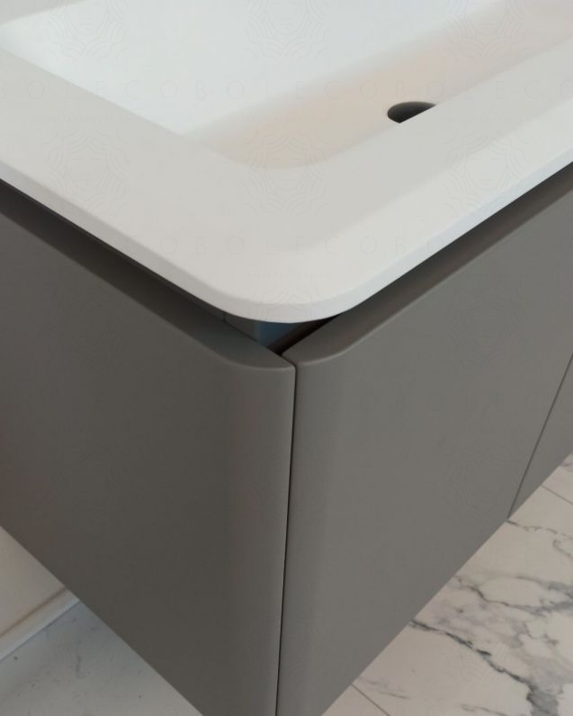 Mobile bagno sospeso 94 cm con cassetti e lavabo in resina -