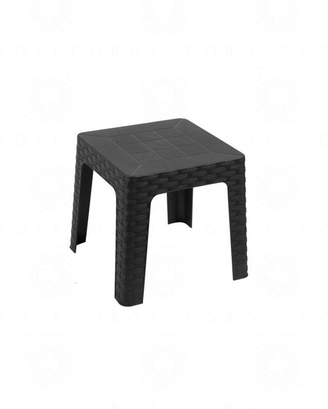 Tavolino quadrato in resina 42x42 antracite da esterno - Milena