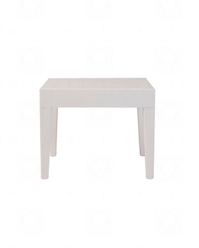 Tavolino rettangolare in resina 55x45 bianco da esterno - Antea