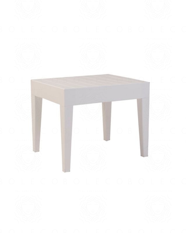 Tavolino rettangolare in resina 55x45 bianco da esterno - Antea