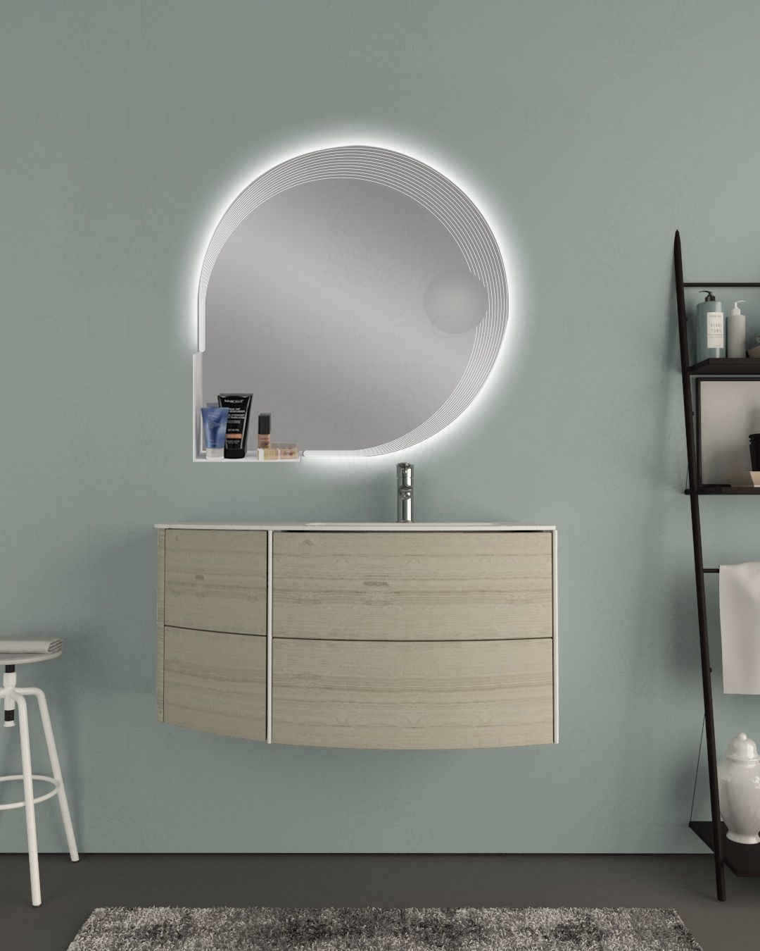 Mobile bagno sospeso Olimpia cm.90 con specchio led Mobile bagno sospeso Olimpia cm.90 con specchio led