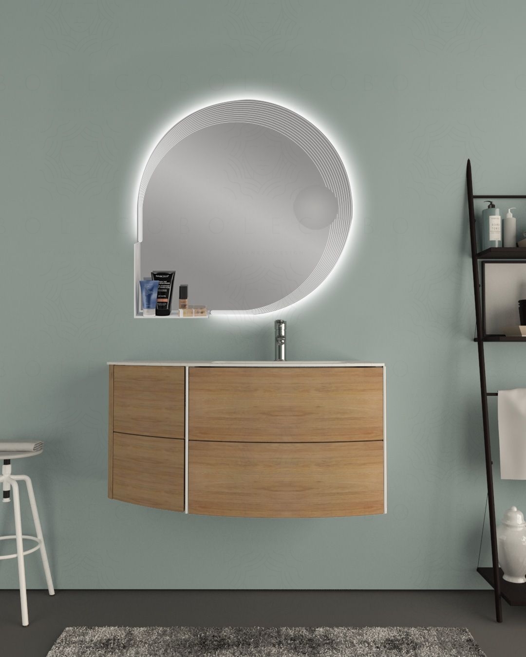 Mobile bagno sospeso Olimpia cm.90 con specchio led Mobile bagno sospeso Olimpia cm.90 con specchio led