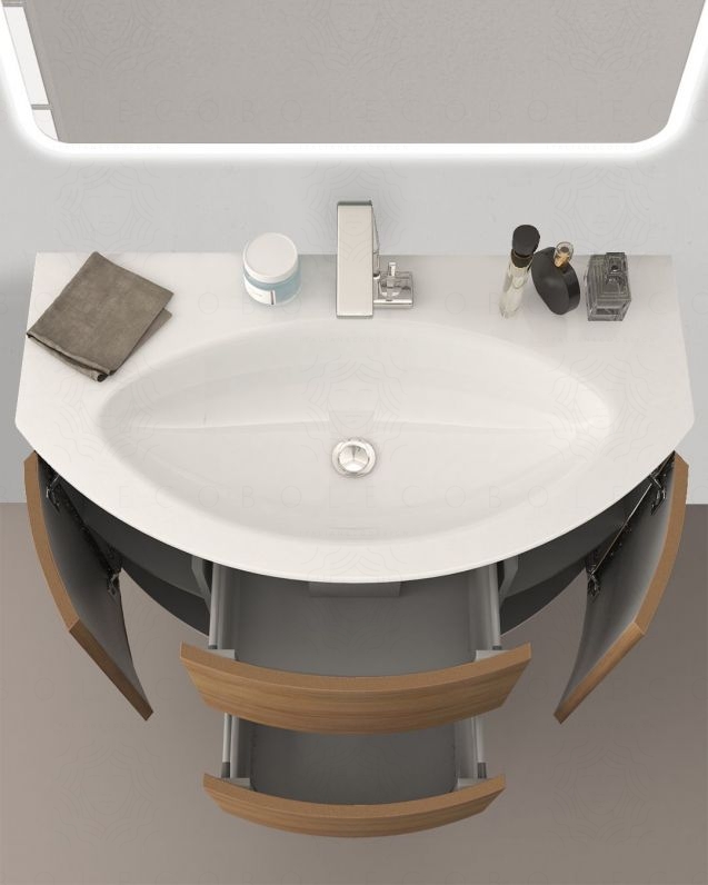 Mobile bagno sospeso Ludovica cm 90 con ante, cassetti e lavabo Mobile bagno sospeso Ludovica cm 90 con ante, cassetti e lavabo