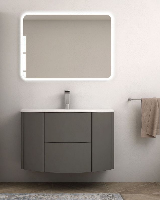 Mobile bagno sospeso Ludovica cm 90 con ante, cassetti e lavabo