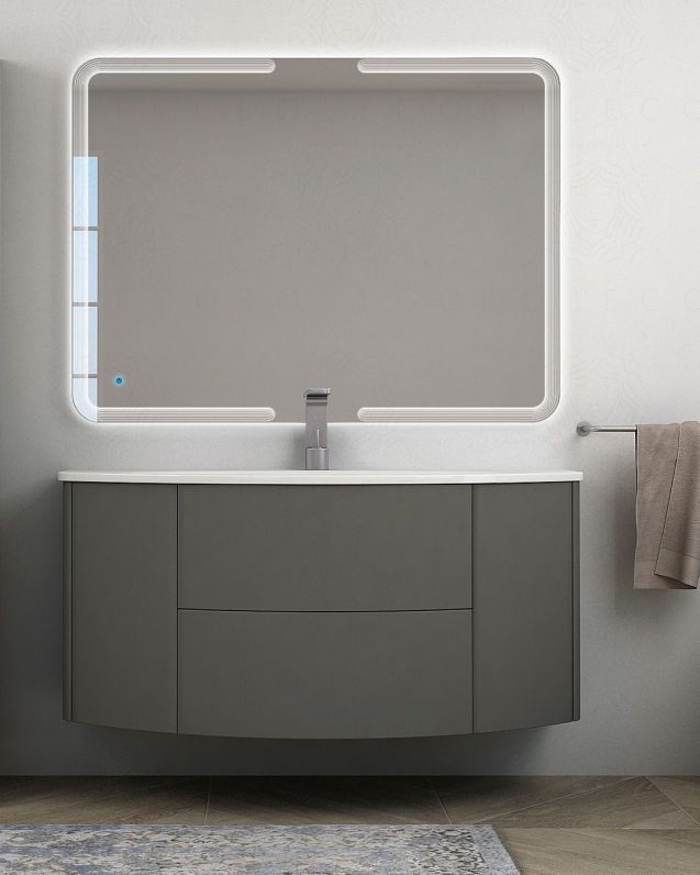 Mobile bagno sospeso Ludovica cm 120 con ante, cassetti e lavabo