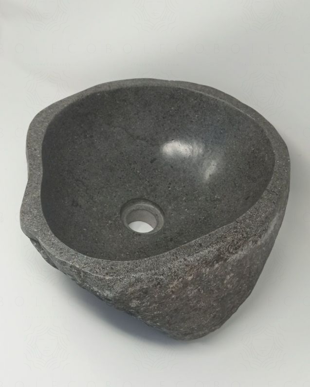 Lavabo di appoggio Joya in pietra di fiume, diametro 35/44