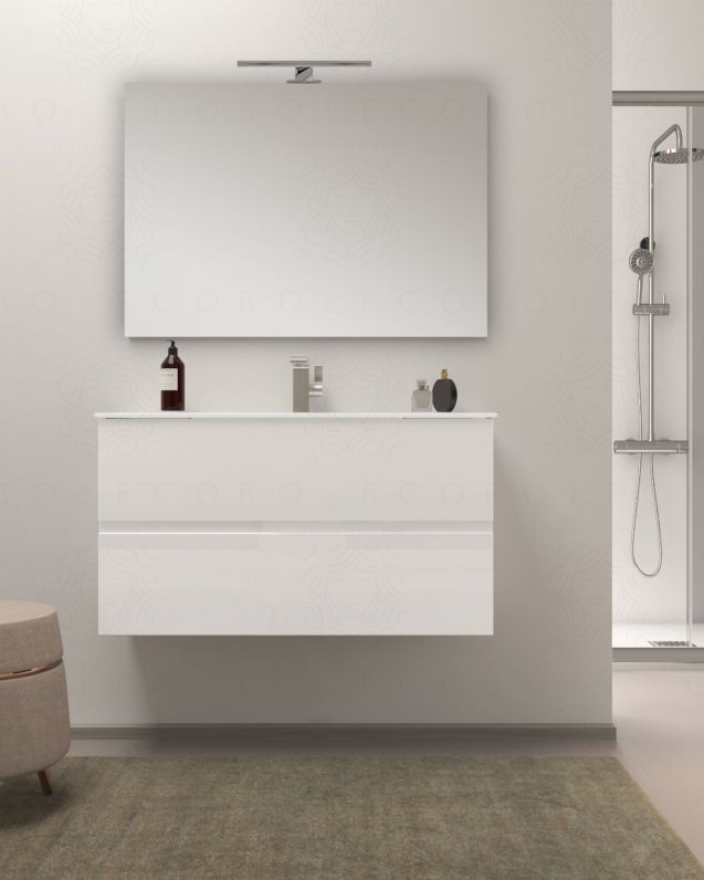 Mobile bagno sospeso Perla cm.100, profondita ridotta Mobile bagno sospeso Perla cm.100, profondita ridotta