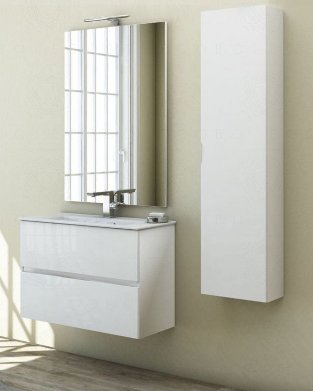 Mobile bagno Perla 80 cm bianco lucido - slim