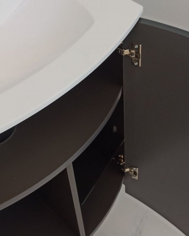 Mobile da bagno sospeso curvo 69 cm con ante - Luna Mobile da bagno sospeso curvo 69 cm con ante - Luna