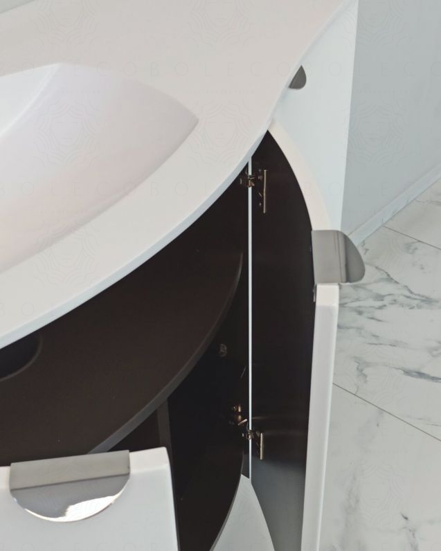 Mobile da bagno sospeso curvo 138 cm con ante - Luna