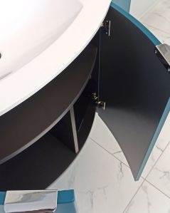 Mobile da bagno sospeso curvo 138 cm con ante - Luna