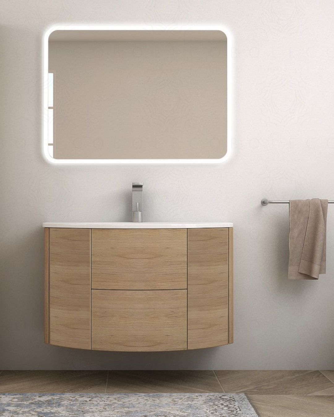 Mobile bagno sospeso Ludovica cm 90 con ante, cassetti e lavabo Mobile bagno sospeso Ludovica cm 90 con ante, cassetti e lavabo