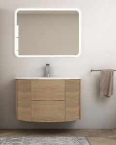 Mobile bagno sospeso Ludovica cm 90 con ante, cassetti e lavabo