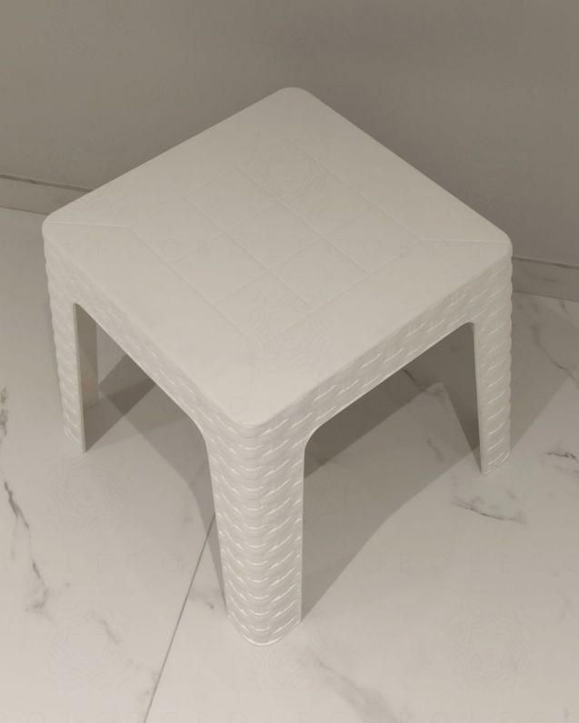 Tavolino quadrato in resina 42x42 bianco da esterno - Milena