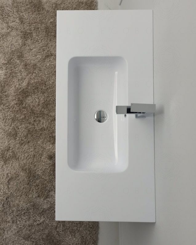 Mobile bagno Ginevra 100 cm bianco opaco con frontale in vetro Mobile bagno Ginevra 100 cm bianco opaco con frontale in vetro