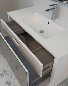 Mobile bagno Ginevra 100 cm bianco opaco con frontale in vetro
