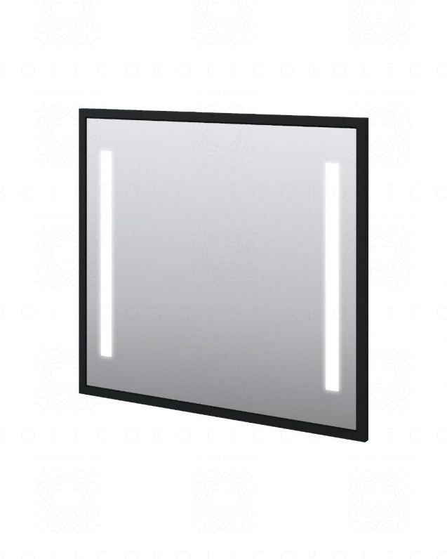 Specchio led nero opaco con anti-appannamento - cm 98x90