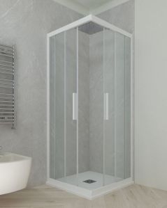 Box doccia quadrato 80x80 cristallo temperato 6 mm - bianco