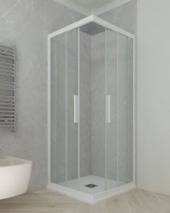 Box doccia quadrato cm 110x110 cristallo temperato – bianco