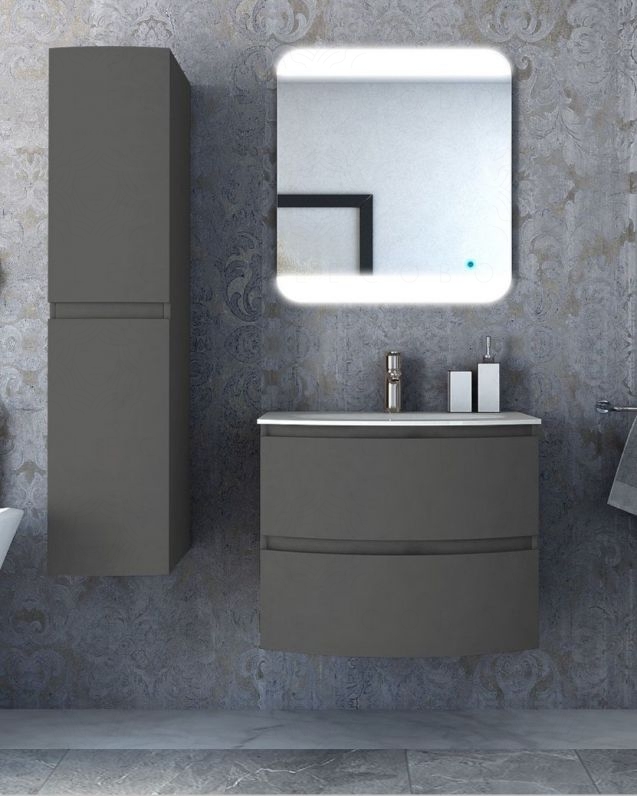 Mobile bagno sospeso 70 cm Greta con lavabo in resina