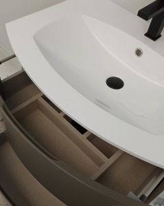 Mobile bagno sospeso 70 cm Greta con lavabo in resina