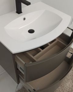 Mobile bagno sospeso 70 cm Greta con lavabo in resina