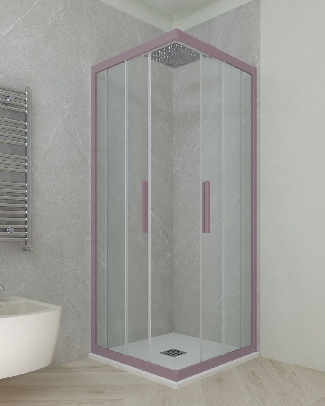 Box doccia cm 110x120 cristallo temperato – colorato Box doccia cm 110x120 cristallo temperato – colorato