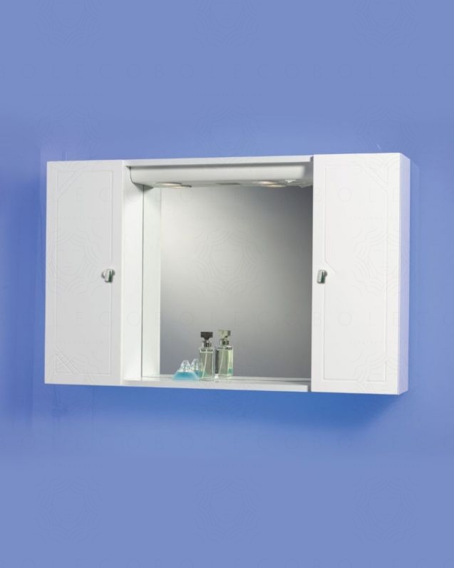 Specchio con ante cm 94 bianco lucido – Pavia