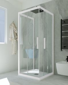 Box doccia cm 70x120 cristallo temperato – bianco opaco